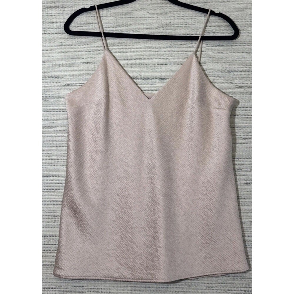 Express Y2K Camisole Blush Pink Textured Satin V Neck Thin Spaghetti Straps M